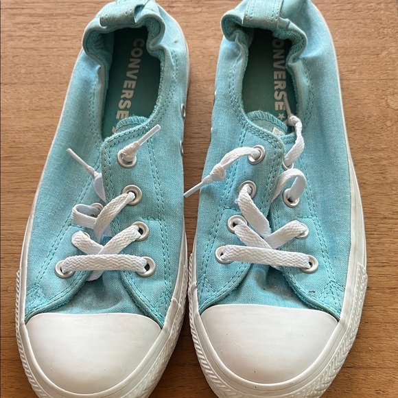 Converse Chucks Aqua Canvas Sneakers Shoreline Low Top Slip on Size 10 - Picture 1 of 5